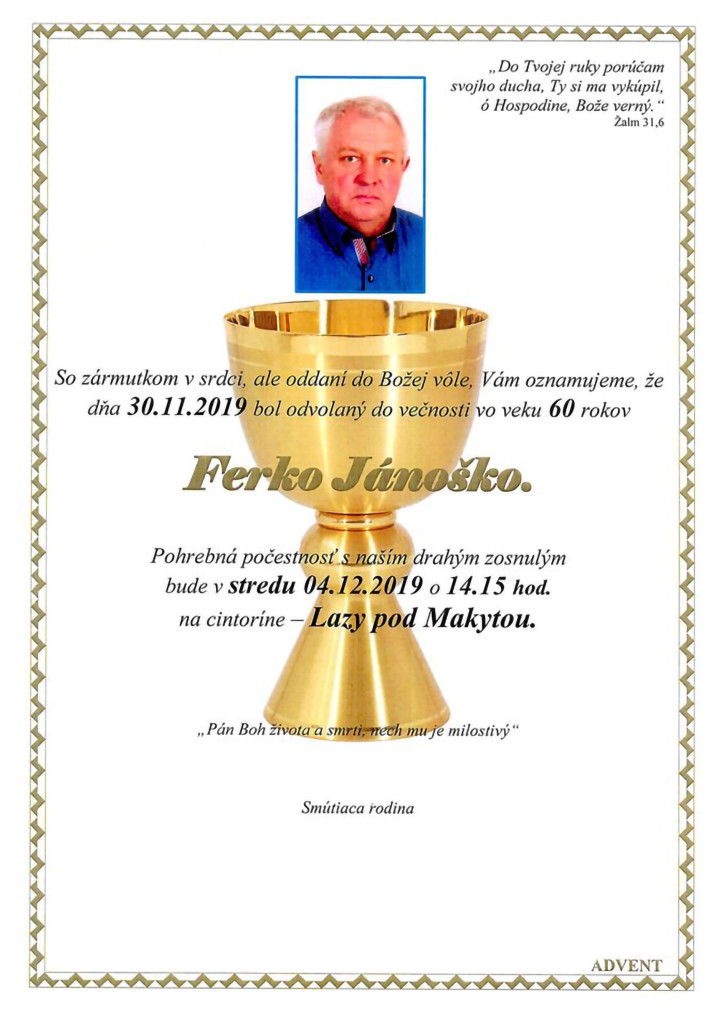 František Jánoško parte