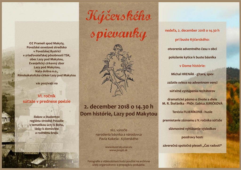 Kýčerské spievanky 2018 plagát web