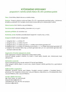 Kýčerského spievanky propozície 2017