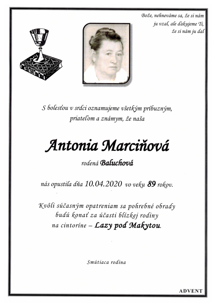 Parte Marciňová Antónia